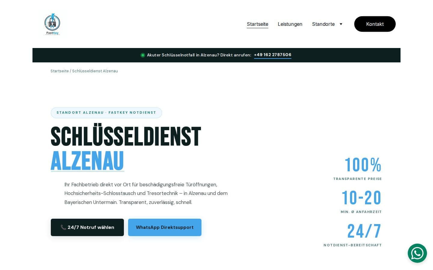 Startseite von FastKey Schlüsseldienst