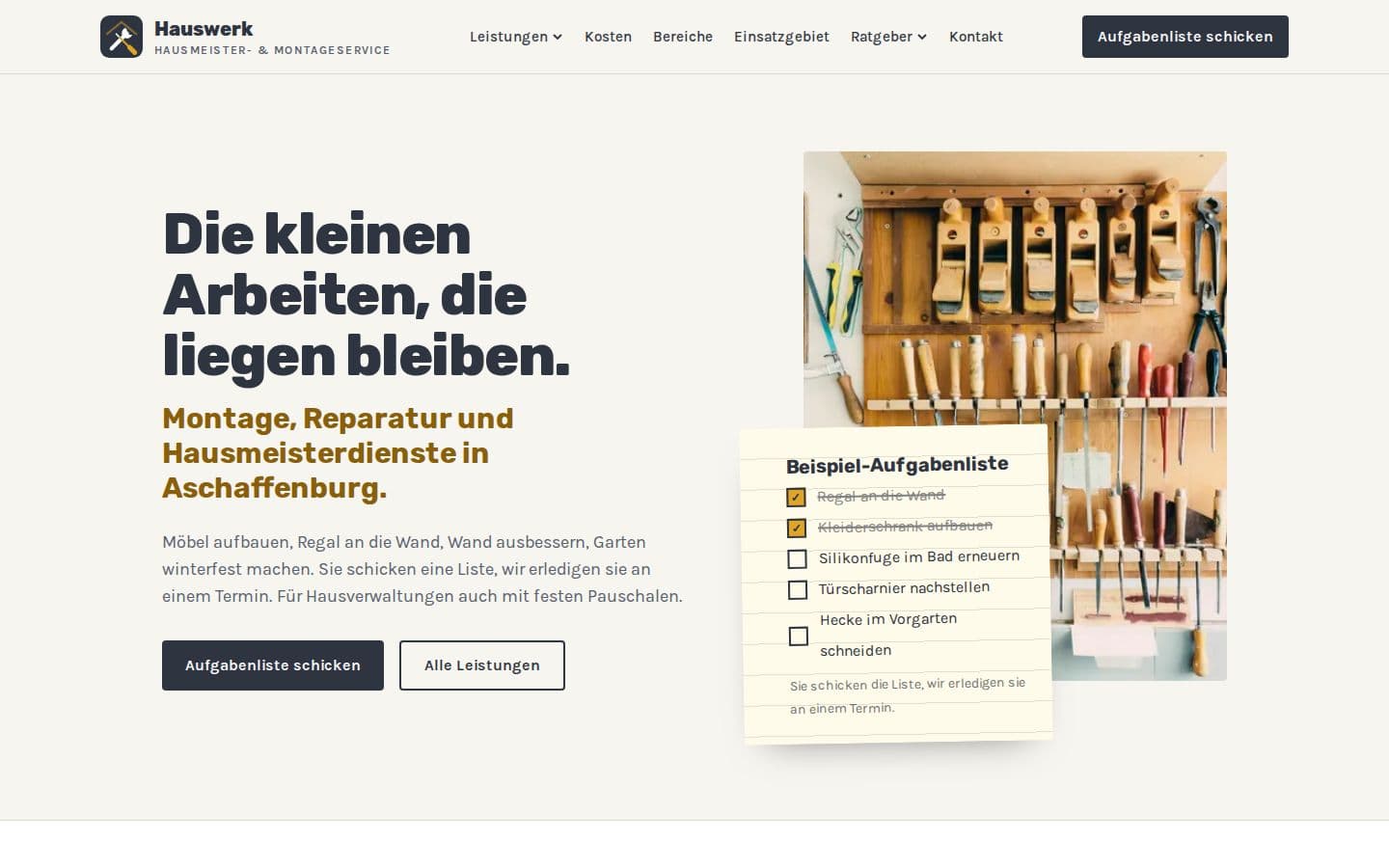 Startseite von Hauswerk
